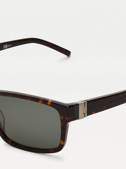 Tommy Hilfiger Rectangular Lens Napszemüveg Férfi Barna | TH394OCG