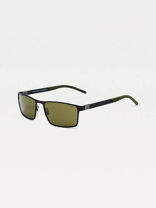 Tommy Hilfiger Rectangular Metal Frame Napszemüveg Férfi Zöld | TH398JTL