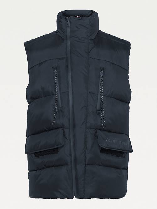 Tommy Hilfiger Recycled Asymmetric Down Vest Kabát Férfi Fekete | TH087BEA