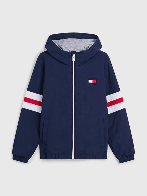 Tommy Hilfiger Recycled Colour-Blocked Padded Kabát Fiú Kék | TH437EZV