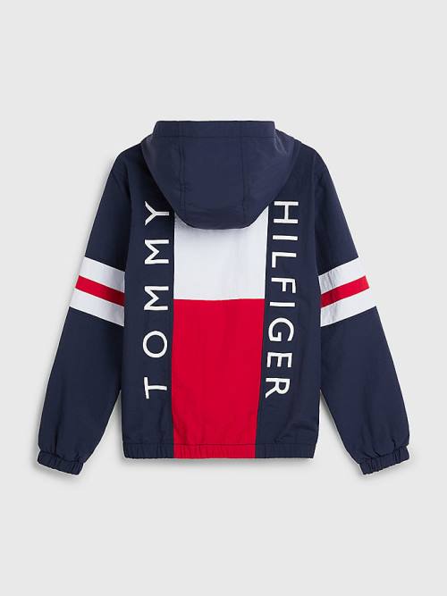 Tommy Hilfiger Recycled Colour-Blocked Padded Kabát Fiú Kék | TH437EZV