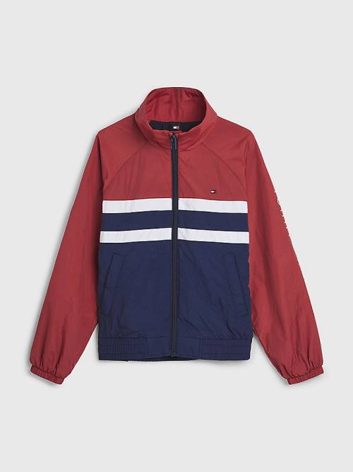 Tommy Hilfiger Recycled Colour-Blocked Pálya Kabát Lány Piros | TH748BPG