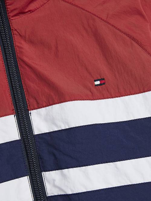 Tommy Hilfiger Recycled Colour-Blocked Pálya Kabát Lány Piros | TH748BPG