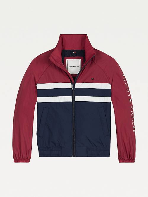 Tommy Hilfiger Recycled Colour-Blocked Pálya Kabát Lány Piros | TH748BPG