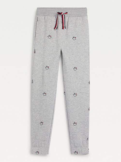 Tommy Hilfiger Recycled Embroidery Joggers Nadrág Lány Szürke | TH459UVQ