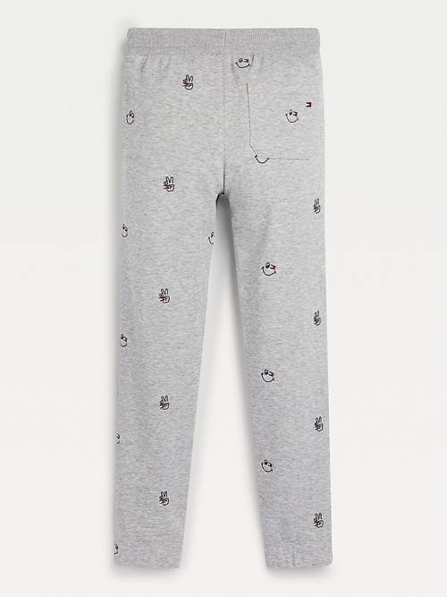 Tommy Hilfiger Recycled Embroidery Joggers Nadrág Fiú Szürke | TH503XFL