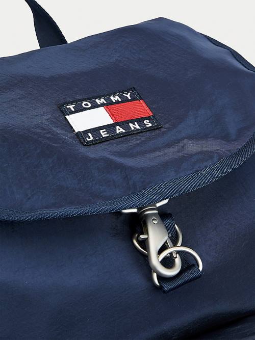 Tommy Hilfiger Recycled Nylon Badge Backpack Táska Férfi Kék | TH315BHK