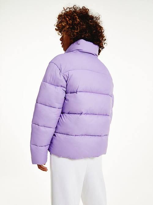 Tommy Hilfiger Recycled Nylon Puffer Kabát Női Lila | TH438OUC