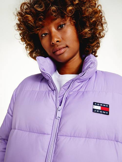 Tommy Hilfiger Recycled Nylon Puffer Kabát Női Lila | TH438OUC