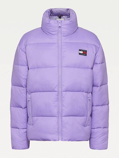 Tommy Hilfiger Recycled Nylon Puffer Kabát Női Lila | TH438OUC