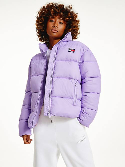 Tommy Hilfiger Recycled Nylon Puffer Kabát Női Lila | TH438OUC