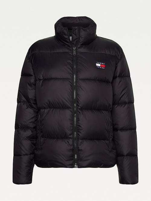 Tommy Hilfiger Recycled Nylon Puffer Kabát Női Fekete | TH579ZXB