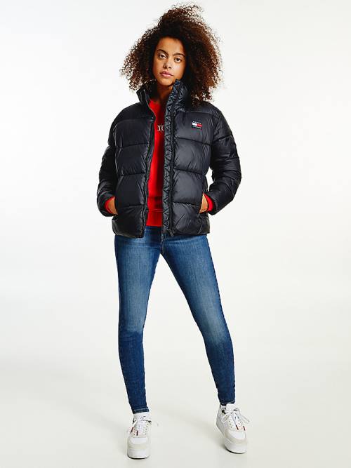 Tommy Hilfiger Recycled Nylon Puffer Kabát Női Fekete | TH579ZXB