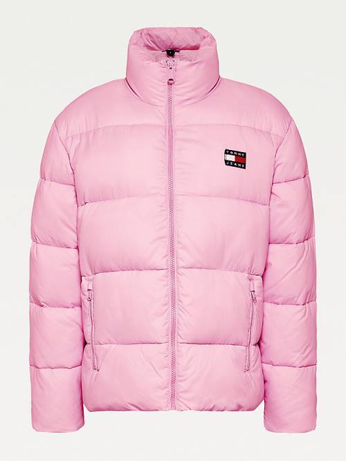 Tommy Hilfiger Recycled Nylon Puffer Kabát Női Rózsaszín | TH693GPQ