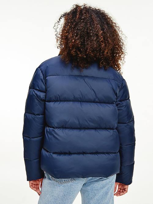 Tommy Hilfiger Recycled Nylon Puffer Kabát Női Kék | TH905HAG