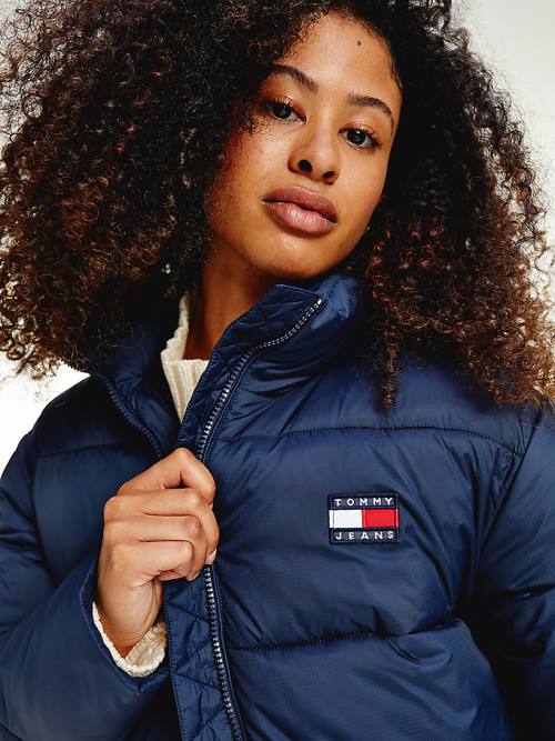 Tommy Hilfiger Recycled Nylon Puffer Kabát Női Kék | TH905HAG