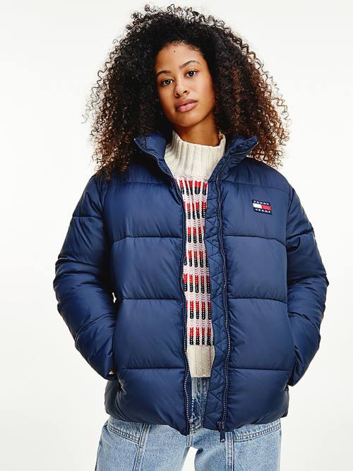 Tommy Hilfiger Recycled Nylon Puffer Kabát Női Kék | TH905HAG