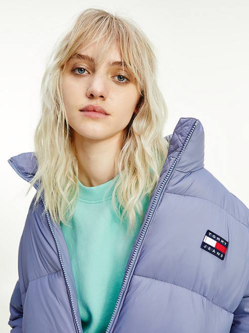 Tommy Hilfiger Recycled Nylon Puffer Kabát Női Lila | TH936RZE