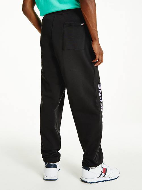 Tommy Hilfiger Recycled Pamut Relaxed Fit Joggers Nadrág Férfi Fekete | TH514OFP