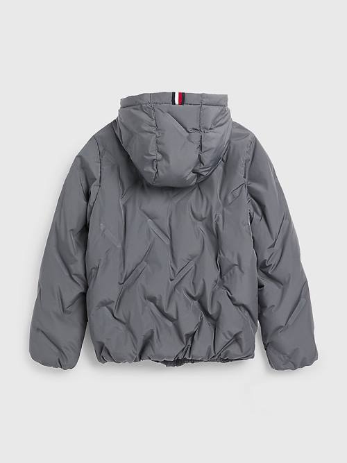 Tommy Hilfiger Recycled Polyester Quilted Csuklyás Kabát Fiú Szürke | TH064WNK