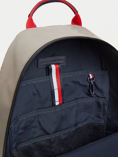 Tommy Hilfiger Recycled Polyester Signature Logo Backpack Táska Férfi Barna | TH045AUH