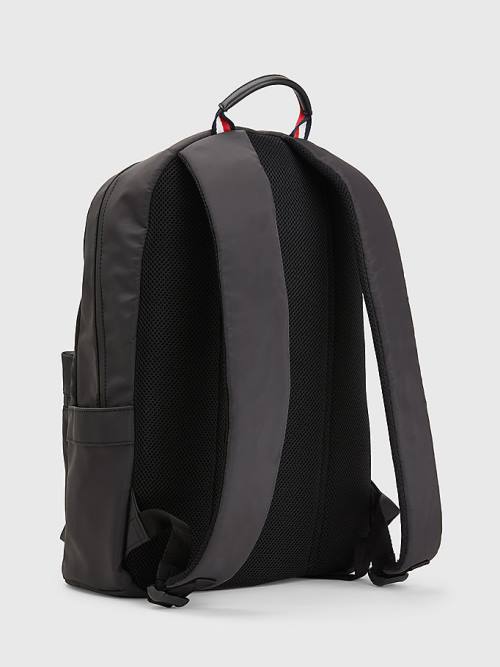 Tommy Hilfiger Recycled Polyester Signature Logo Backpack Táska Férfi Fekete | TH604QEM