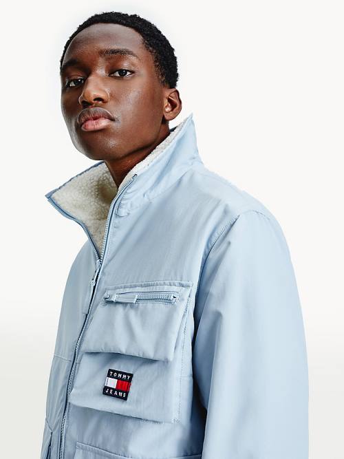 Tommy Hilfiger Recycled Reversible Sherpa Kabát Férfi Kék | TH854WFT