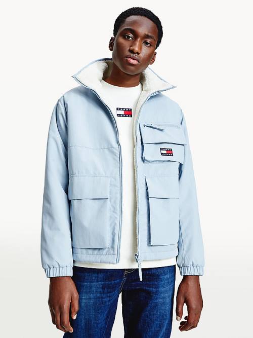 Tommy Hilfiger Recycled Reversible Sherpa Kabát Férfi Kék | TH854WFT