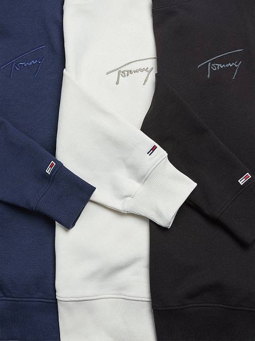 Tommy Hilfiger Recycled Signature Logo Relaxed Pulóver Férfi Fekete | TH412KGA