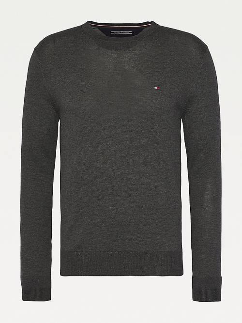 Tommy Hilfiger Regular Fit Crew Neck Jumper Pulóverek Férfi Szürke | TH468CJS