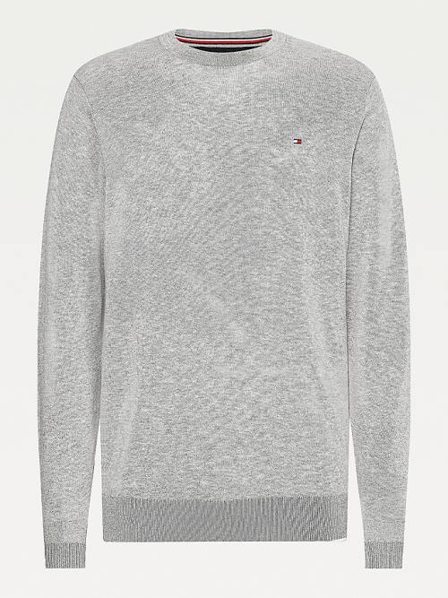 Tommy Hilfiger Regular Fit Crew Neck Jumper Pulóverek Férfi Szürke | TH589GTB