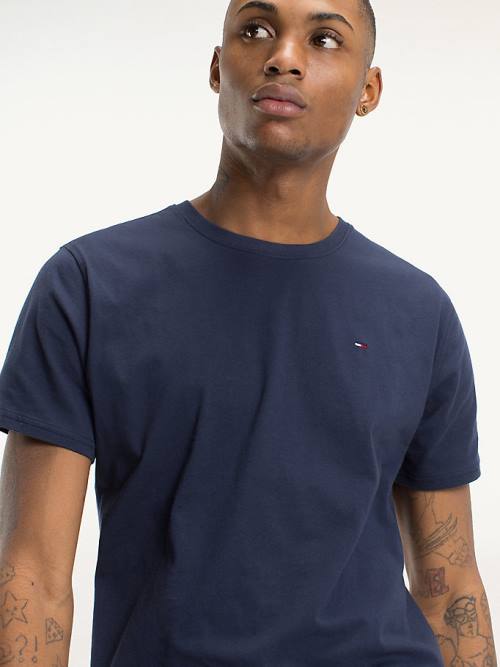 Tommy Hilfiger Regular Fit Crew Póló Férfi Kék | TH246JMY