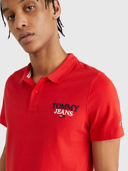 Tommy Hilfiger Regular Fit Jersey Póló Férfi Piros | TH489CGM