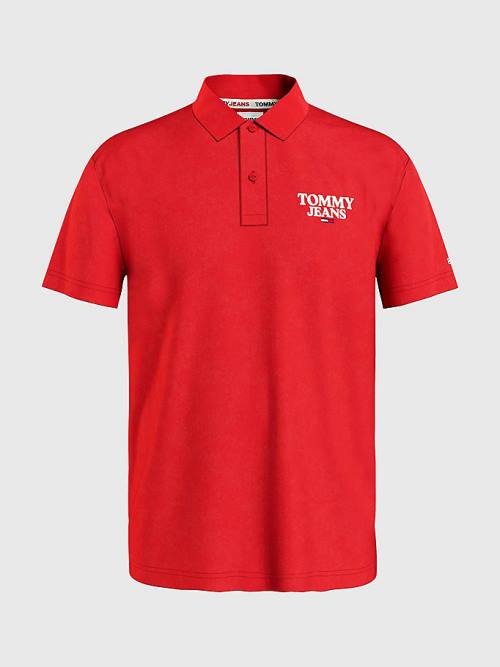 Tommy Hilfiger Regular Fit Jersey Póló Férfi Piros | TH489CGM