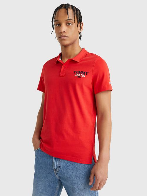 Tommy Hilfiger Regular Fit Jersey Póló Férfi Piros | TH489CGM