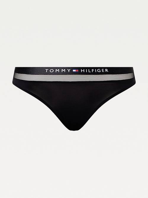 Tommy Hilfiger Regular Fit Mesh Tanga Fehérnemű Női Fekete | TH175OHC