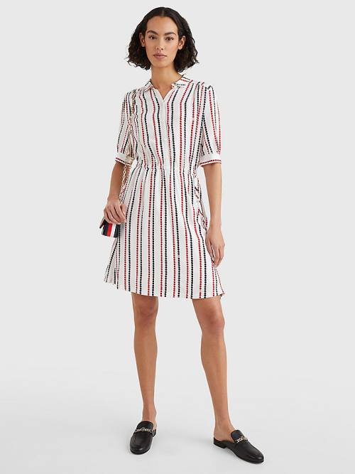 Tommy Hilfiger Relaxed Dot Fit & Flare Ruha Női Fehér | TH279WOS