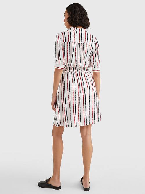 Tommy Hilfiger Relaxed Dot Fit & Flare Ruha Női Fehér | TH279WOS