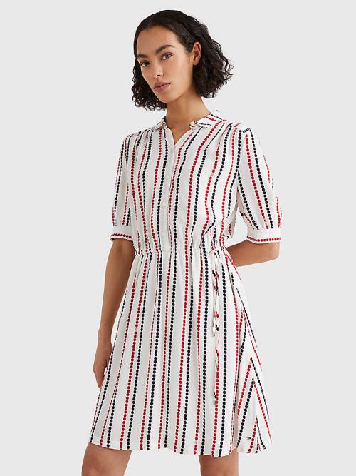 Tommy Hilfiger Relaxed Dot Fit & Flare Ruha Női Fehér | TH279WOS