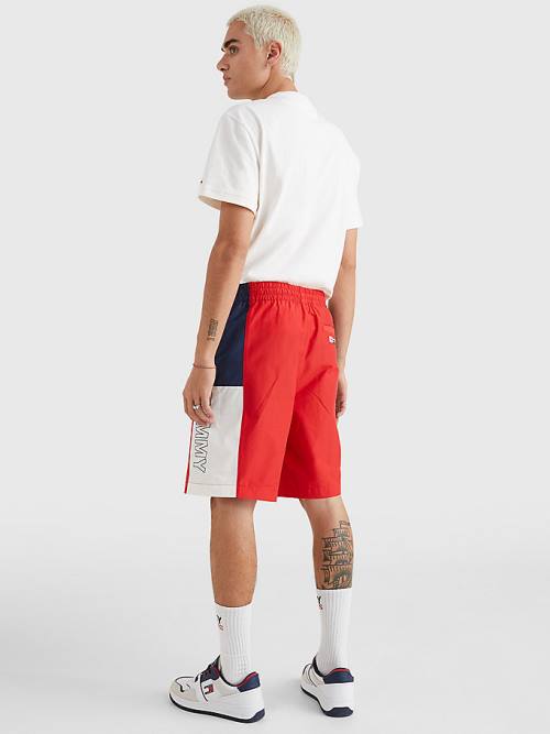 Tommy Hilfiger Relaxed Fit Basketball Rövidnadrág Férfi Piros | TH832NOJ