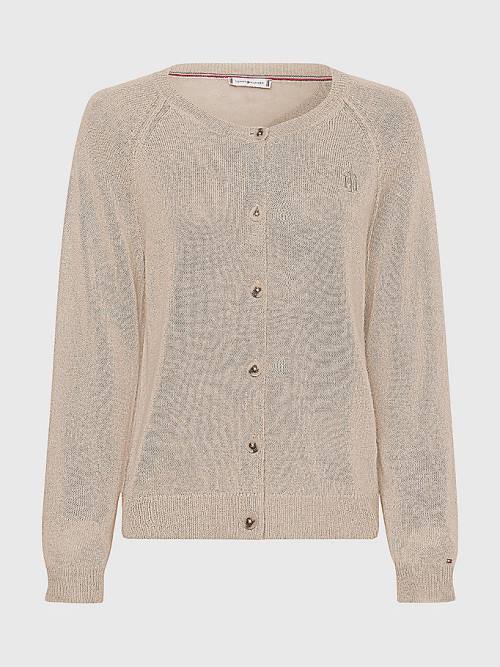 Tommy Hilfiger Relaxed Fit Cardigan Pulóverek Női Bézs | TH350HXB