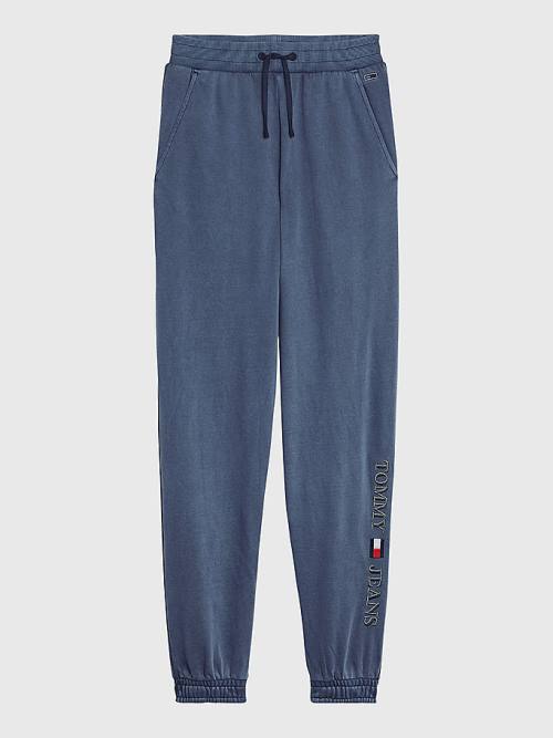 Tommy Hilfiger Relaxed Fit Logo Joggers Nadrág Női Kék | TH956NOY