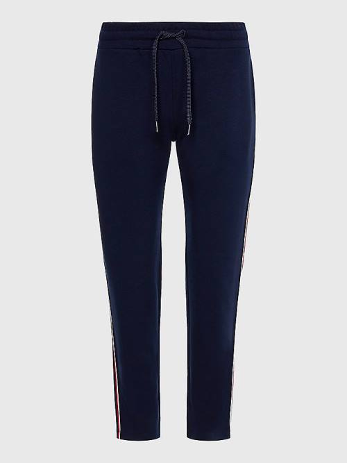 Tommy Hilfiger Relaxed Fit Signature Tape Joggers Nadrág Női Kék | TH718EQK