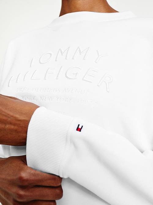 Tommy Hilfiger Relaxed Fit Text Embroidery Pulóver Női Fehér | TH689UNM