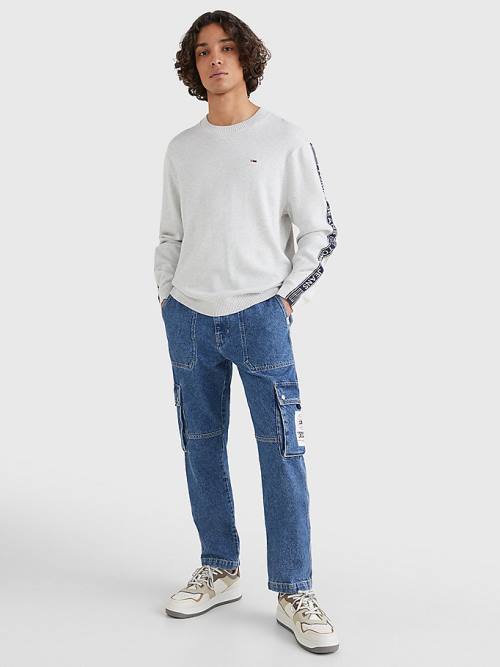 Tommy Hilfiger Relaxed Organic Pamut Jumper Pulóverek Férfi Szürke | TH579DUC