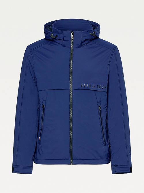 Tommy Hilfiger Removable Hood Stretch Nylon Kabát Férfi Kék | TH241OLB