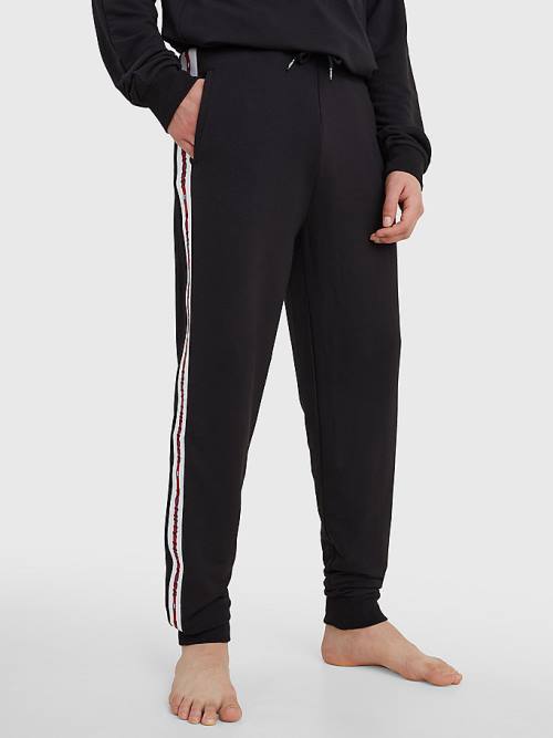 Tommy Hilfiger Repeat Logo Drawstring Joggers Pizsama Férfi Fekete | TH823KNS