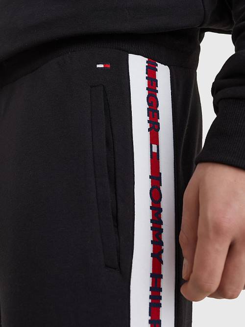 Tommy Hilfiger Repeat Logo Drawstring Joggers Pizsama Férfi Fekete | TH823KNS