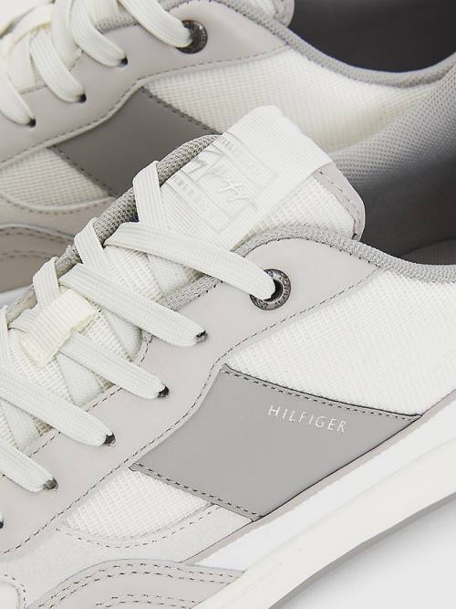 Tommy Hilfiger Retro Court Cupsole Mixed Tornacipő Férfi Szürke | TH529VYJ