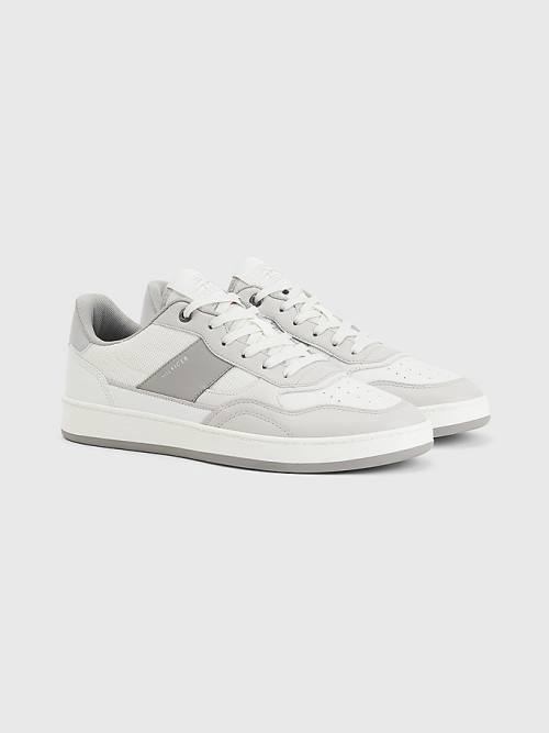 Tommy Hilfiger Retro Court Cupsole Mixed Tornacipő Férfi Szürke | TH529VYJ